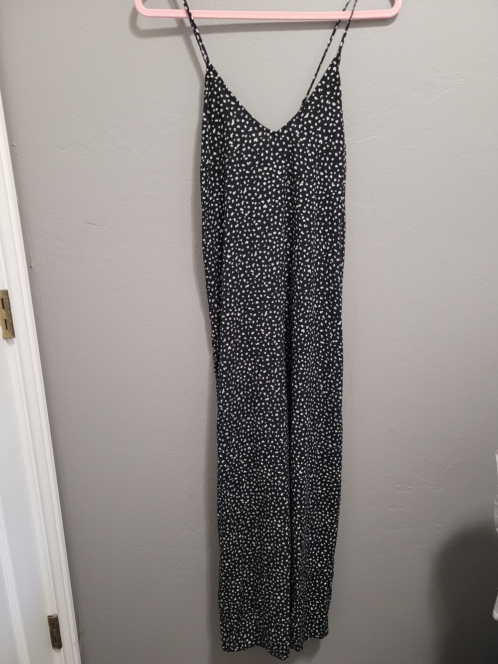 Old Navy Black Midi Dress with White Dot Print